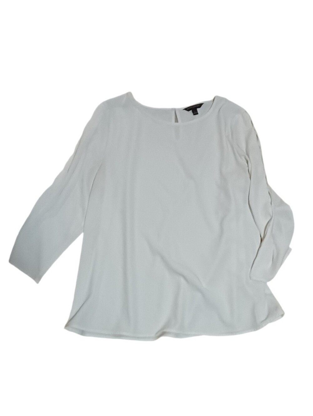 Banana Republic Cream Long-Sleeve Crewneck Blouse